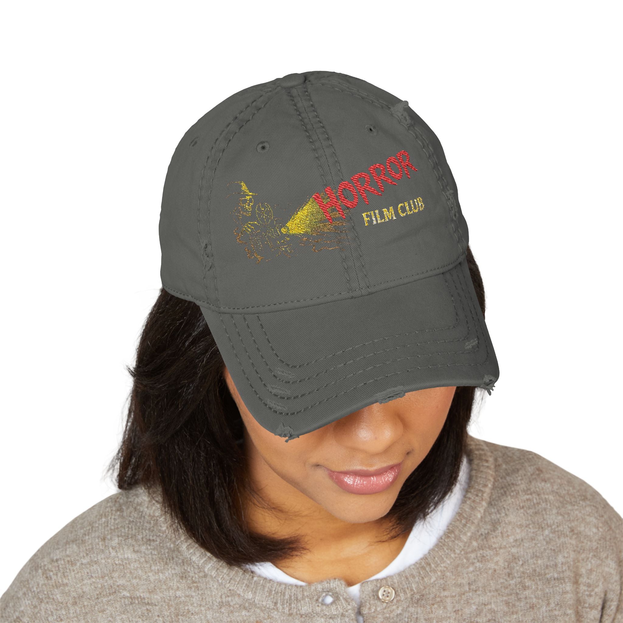 Horror Film Club Distressed Embroidered Dad Hat