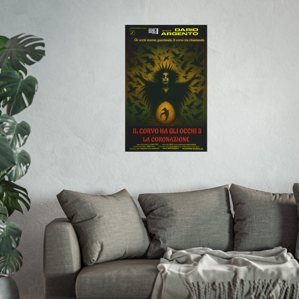 The Crows Have Eyes 3: The Crowening (variant) - Italian Giallo Horror Inspired Grind House Poster