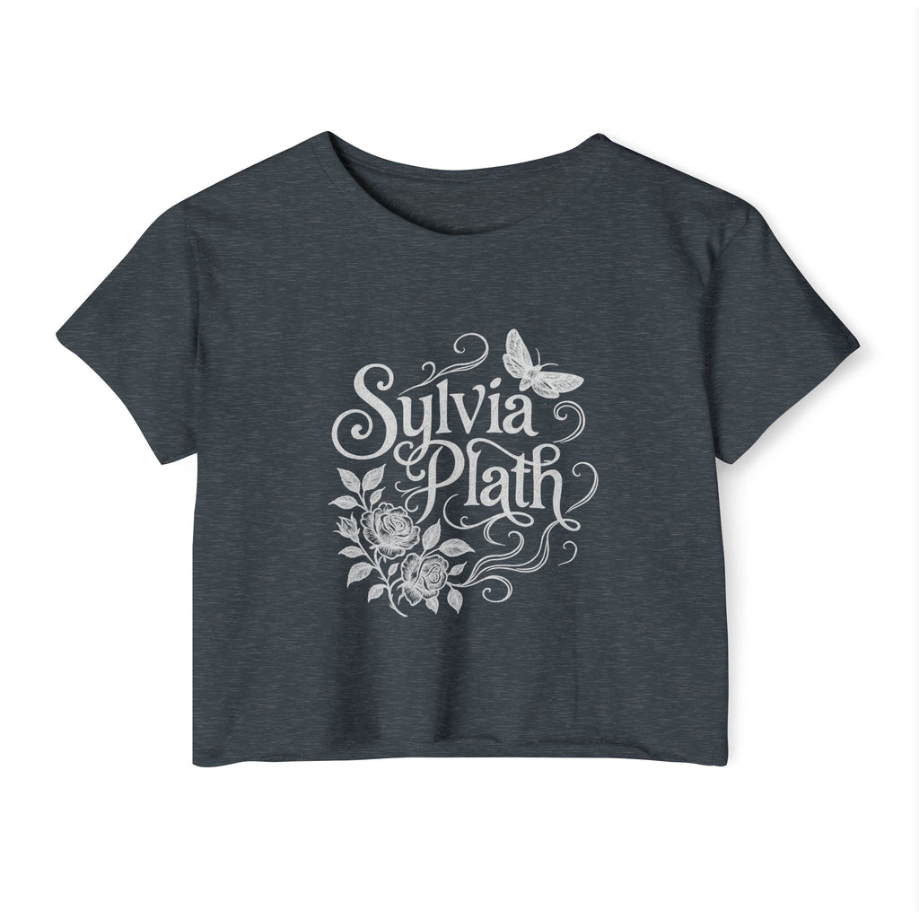 Sylvia Plath Floral Crop Top — Women's Festival Graphic Tee