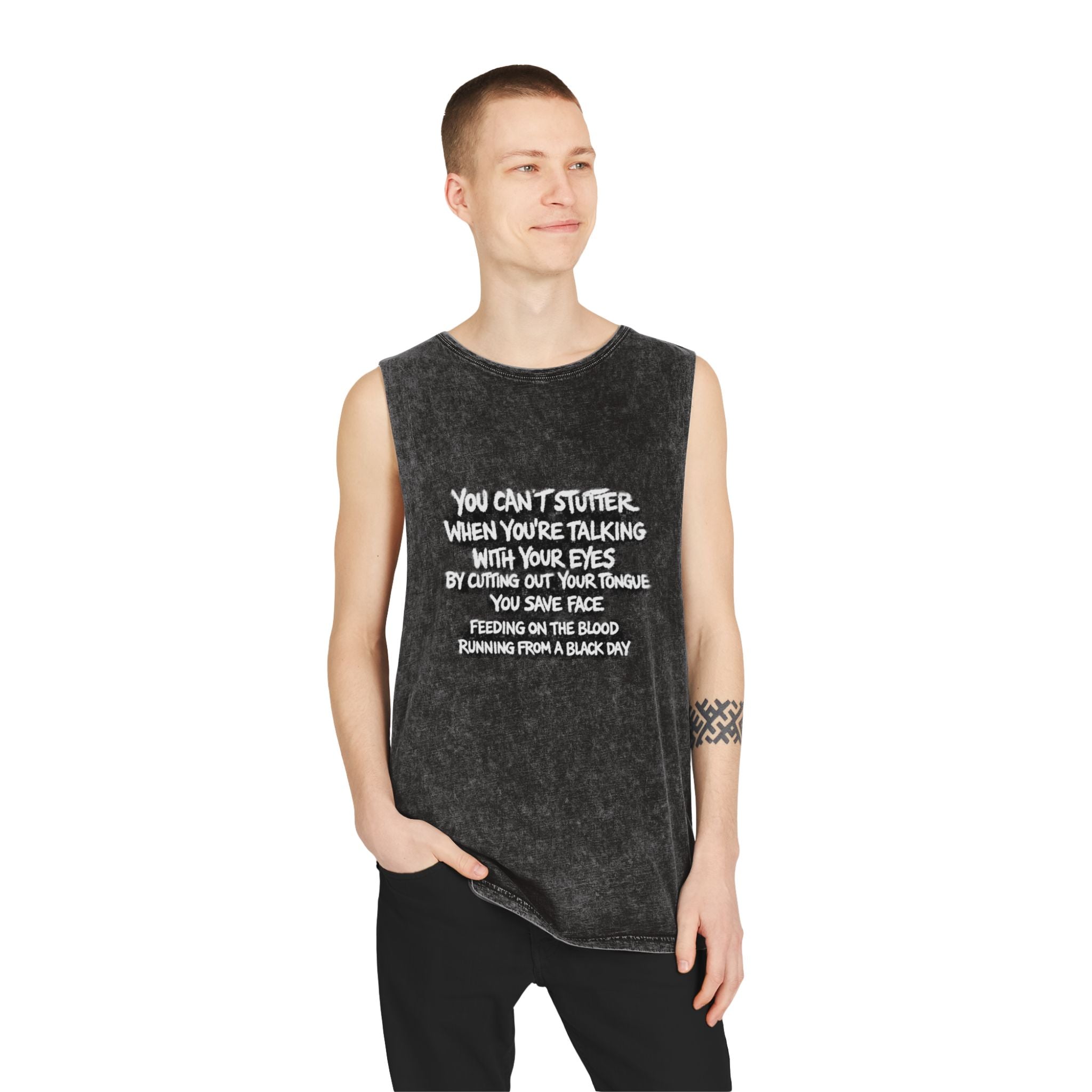 black rain -  Stonewash Muscle Tee