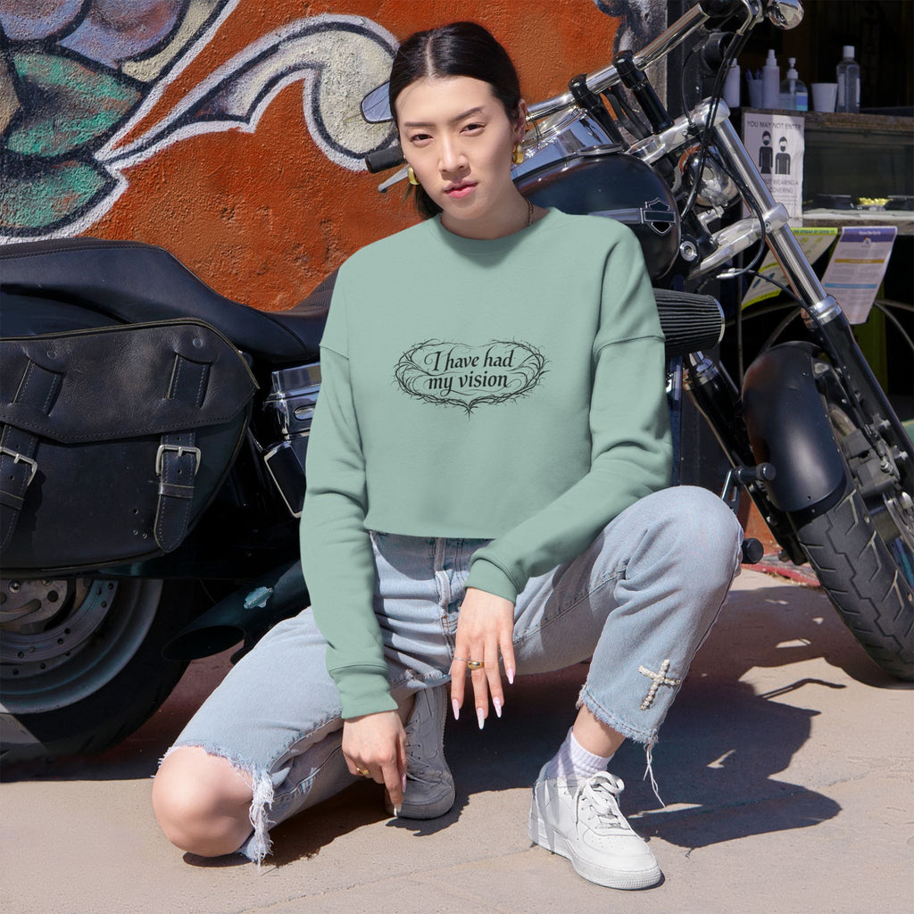 Virginia Woolf - "I have had my vision" Cropped Sweatshirt