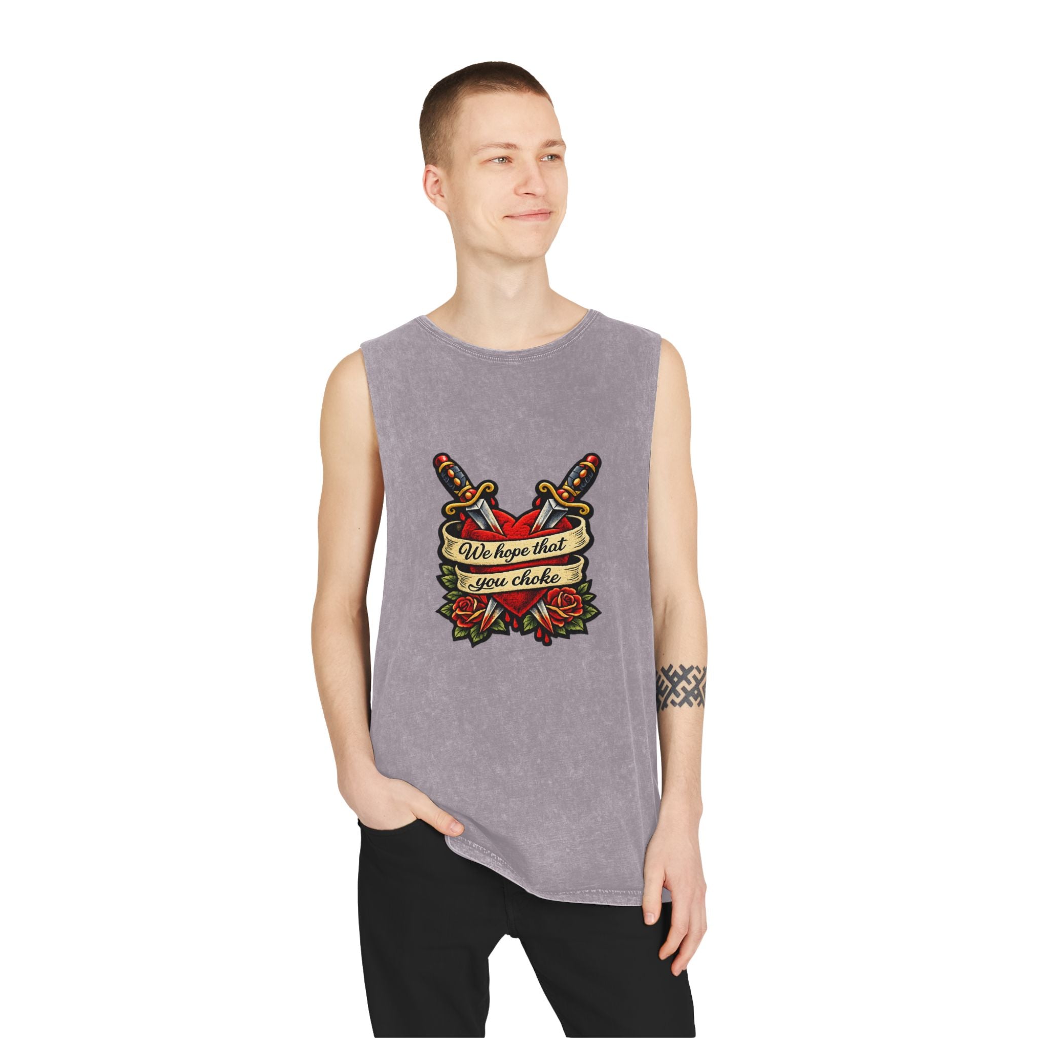 we hope that you choke - Stonewash Muscle Tee