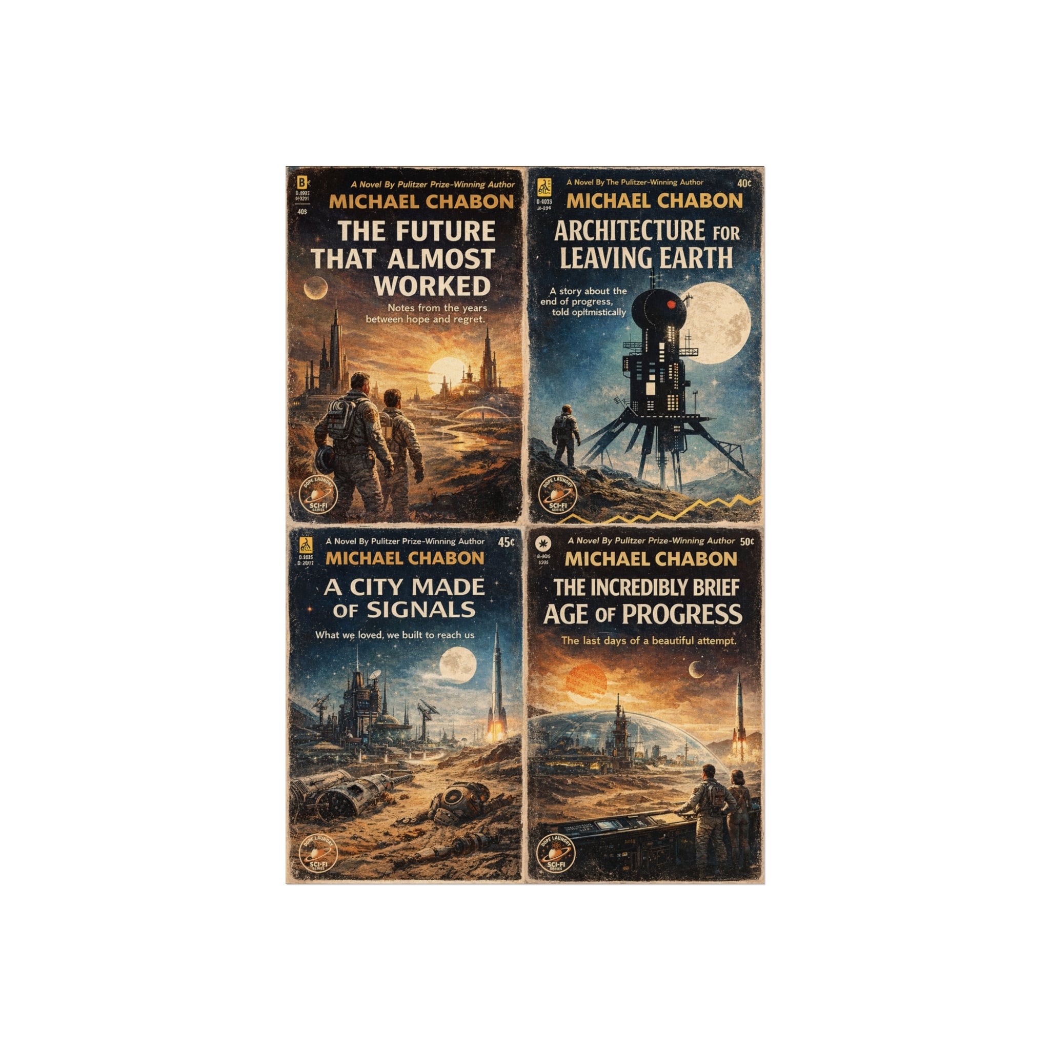 Michael Chabon Sci‑Fi Series - Pulp Book Cover - Fine Art Poster