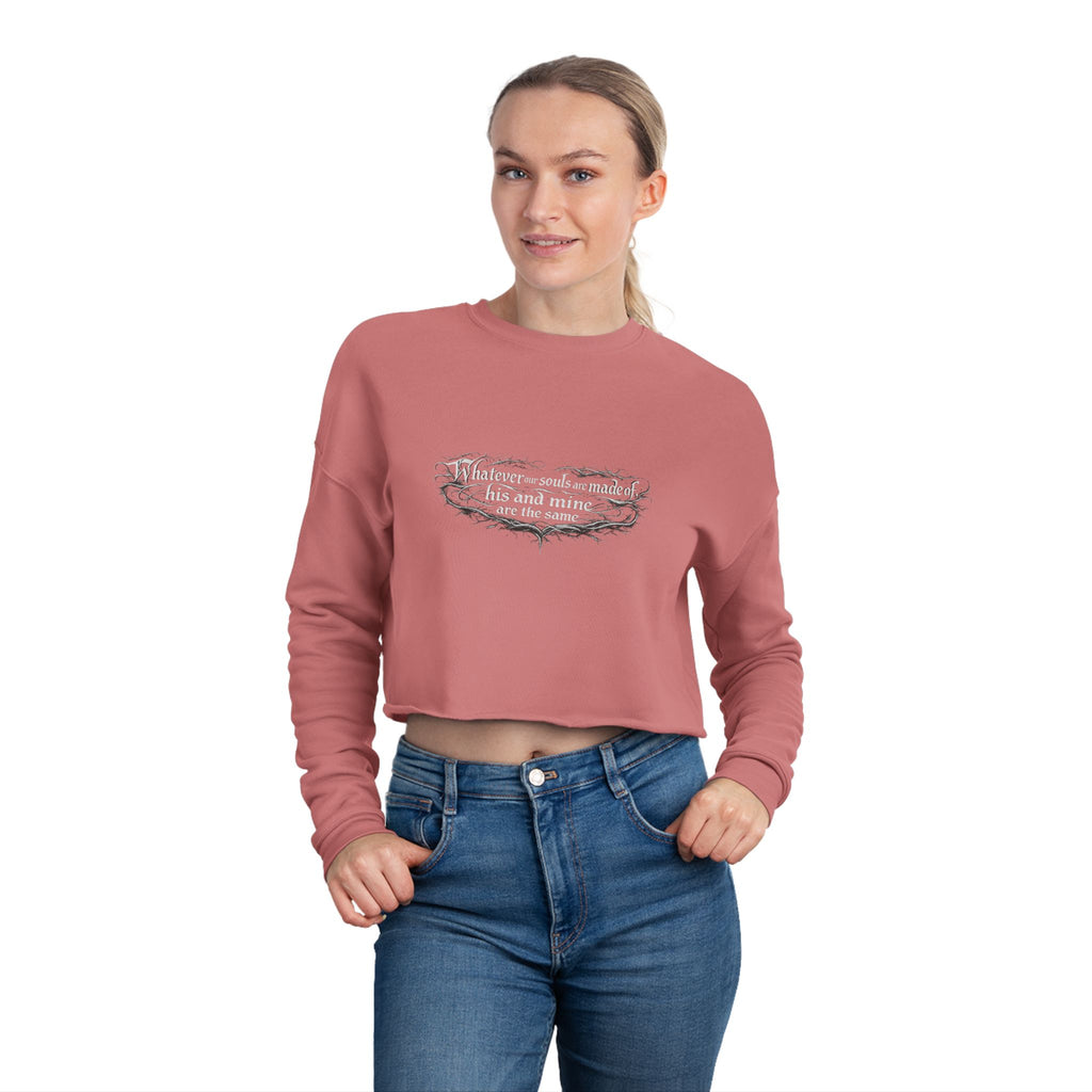 Emily Brontë Quote Moonlit Nature Cropped Sweatshirt