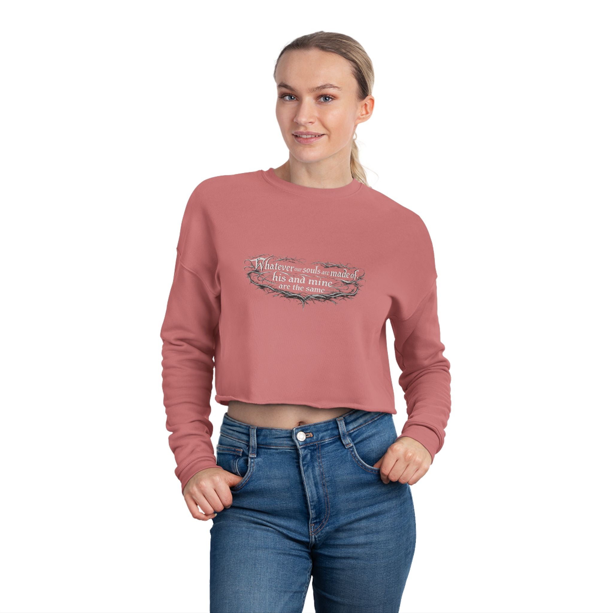 Emily Brontë Quote Moonlit Nature Cropped Sweatshirt
