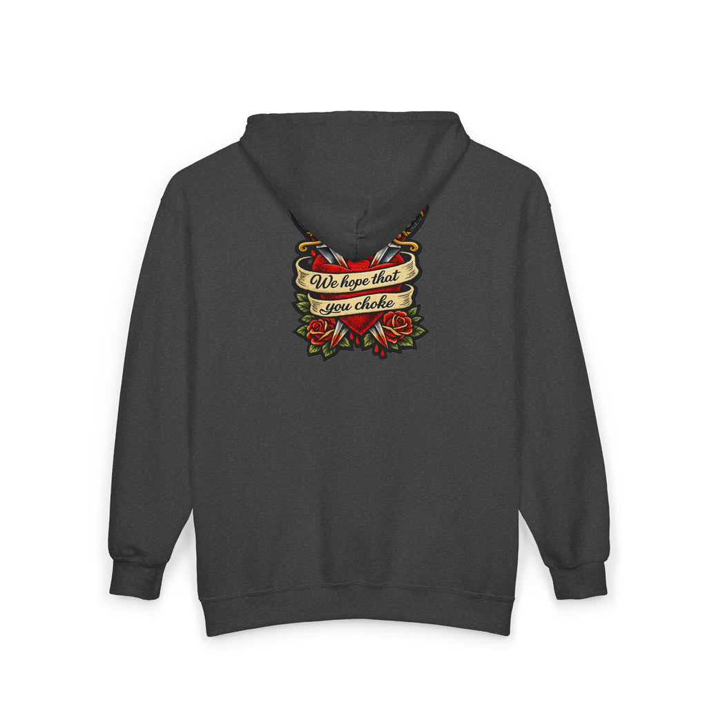 Skull & Roses Zip Hoodie —we hope that you choke