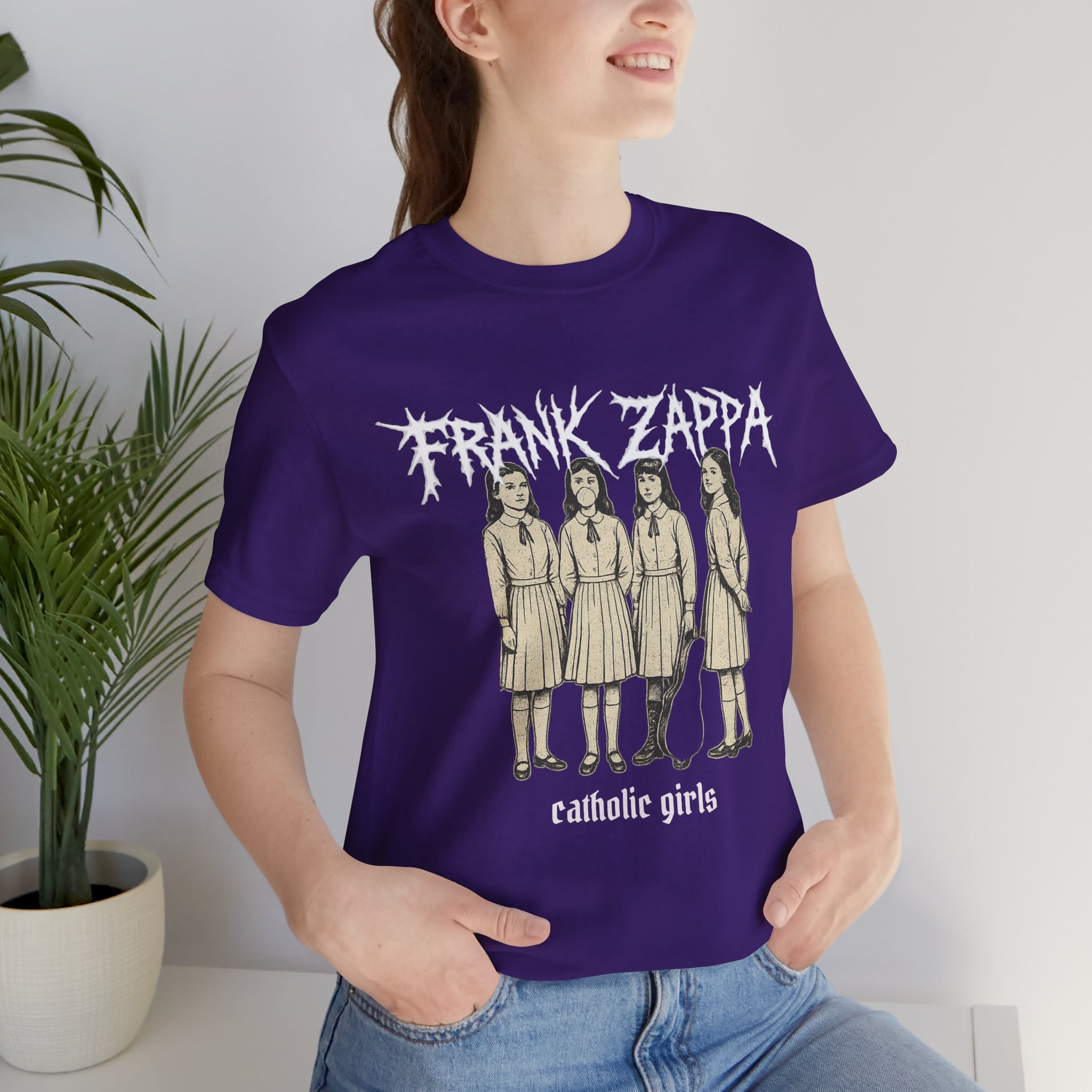 Frank Zappa "Catholic Girls" Black Metal Graphic T-Shirt
