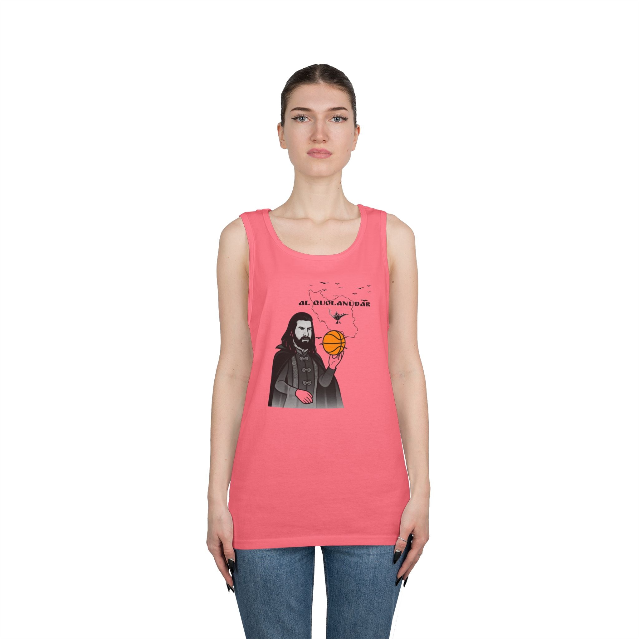 Nandor Al Quolanudar Basketball tank top (What we do in the shadows) - (2 sided) Unisex Heavy Cotton Tank Top