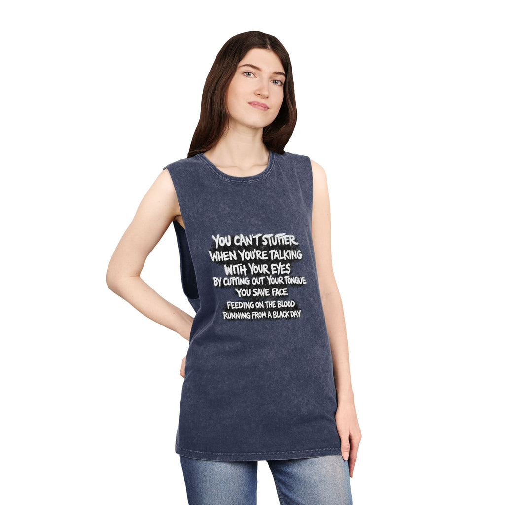 black rain -  Stonewash Muscle Tee