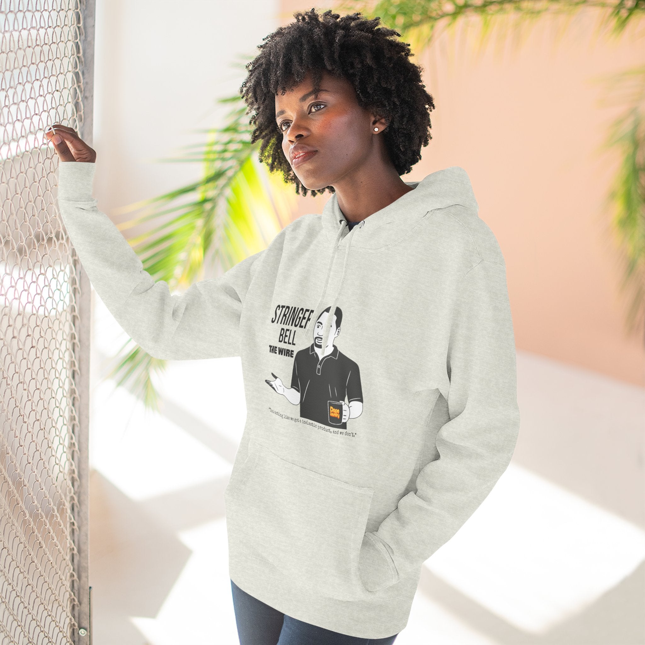 Stringer Bell "Inelastic Product" Hoodie (The Wire) | Cool Street-wear, Fleece Pullover, Casual Fashion, Cozy Sweatshirt
