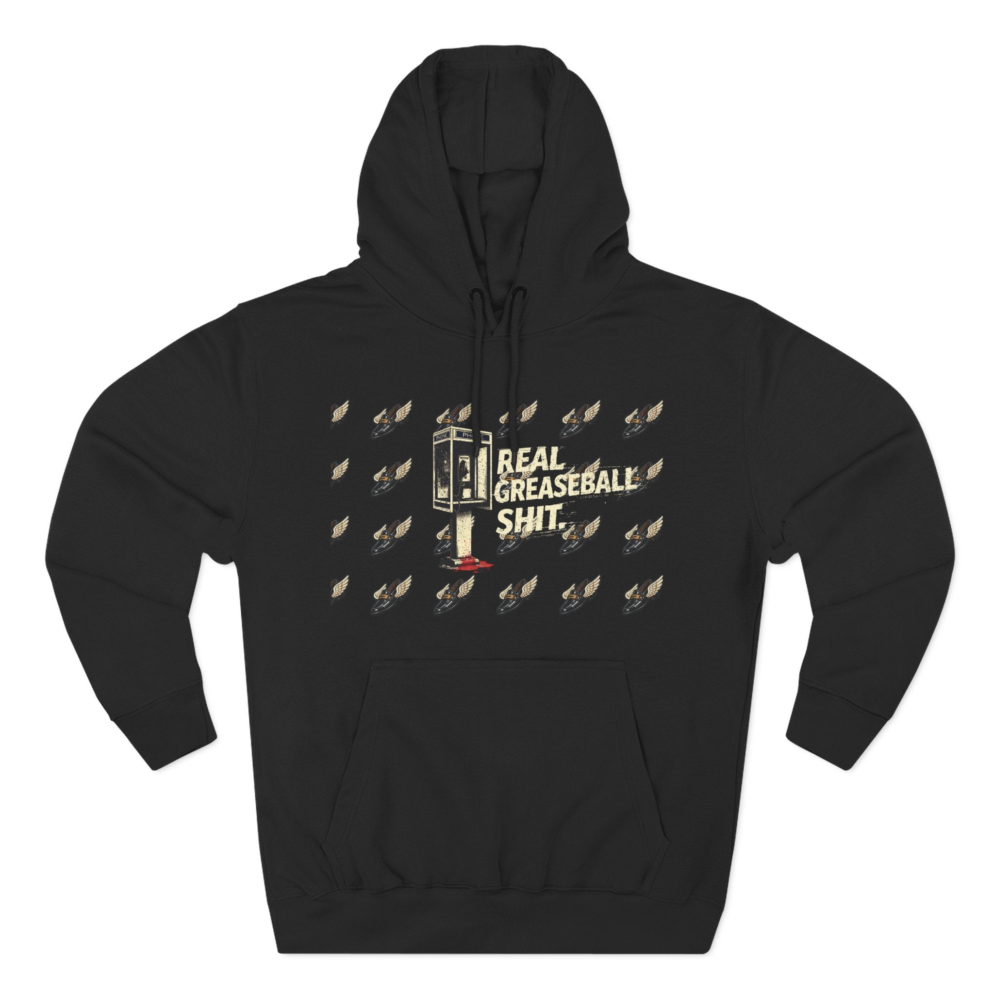 Real Greaseball Shit Graphic Hoodie — Three-Panel Fleece Pullover