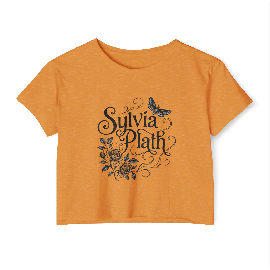 Sylvia Plath Floral Crop Top — Women's Festival Graphic Tee