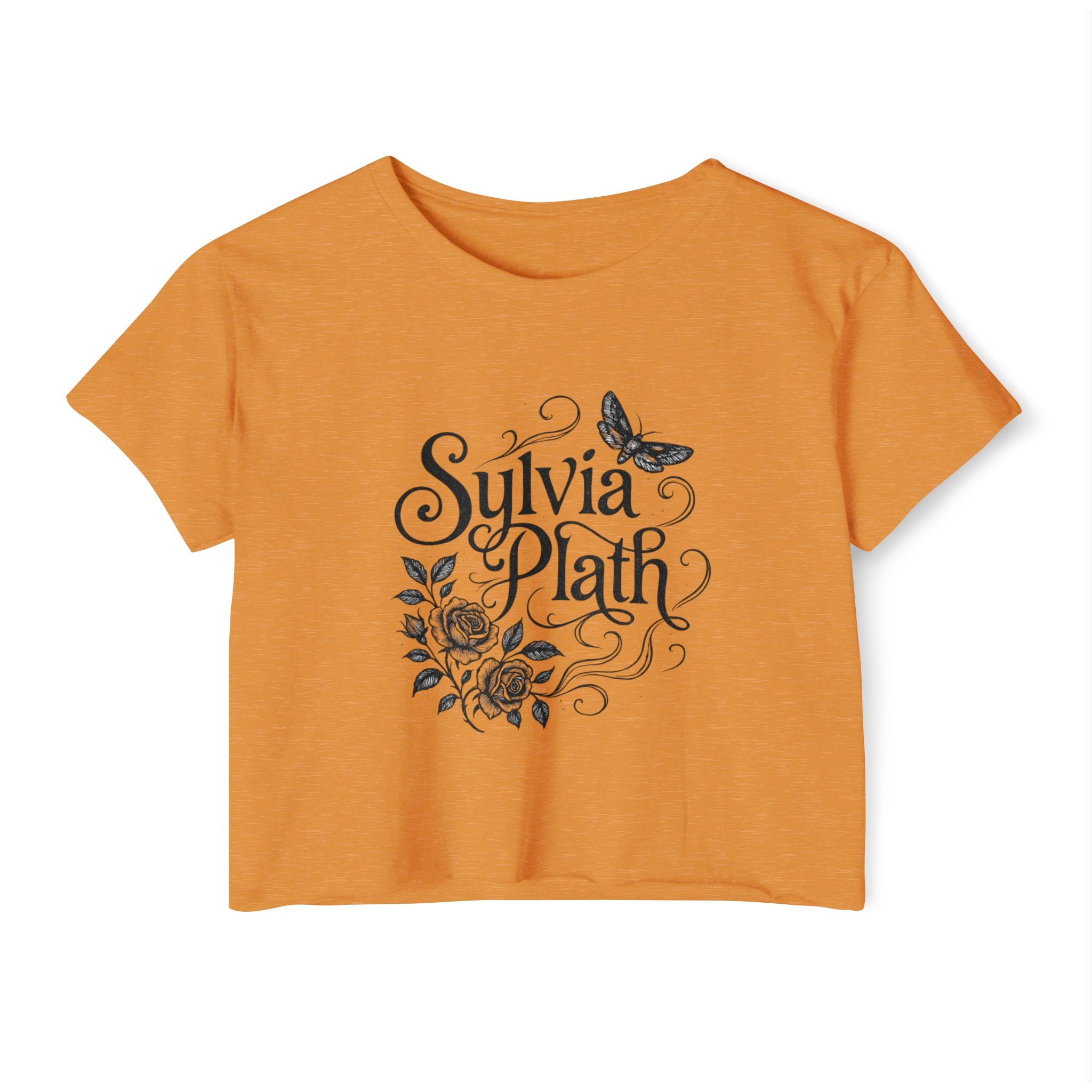 Sylvia Plath Floral Crop Top — Women's Festival Graphic Tee