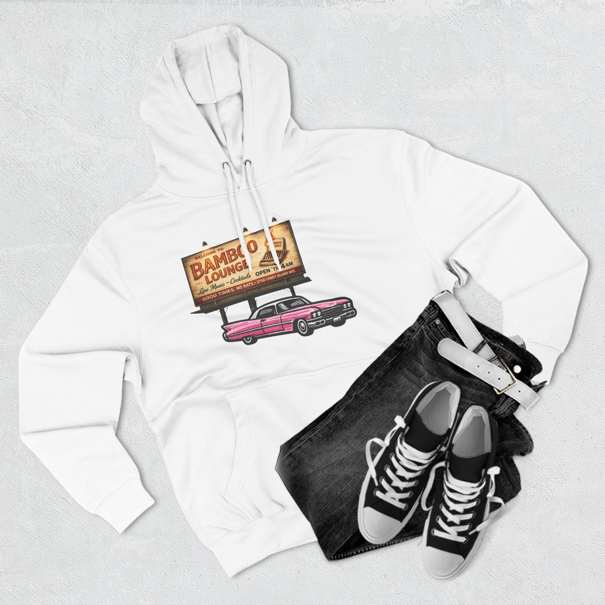 Bamboo Lounge Three-Panel Fleece Hoodie — Bamboo Lounge Graphic Pullover