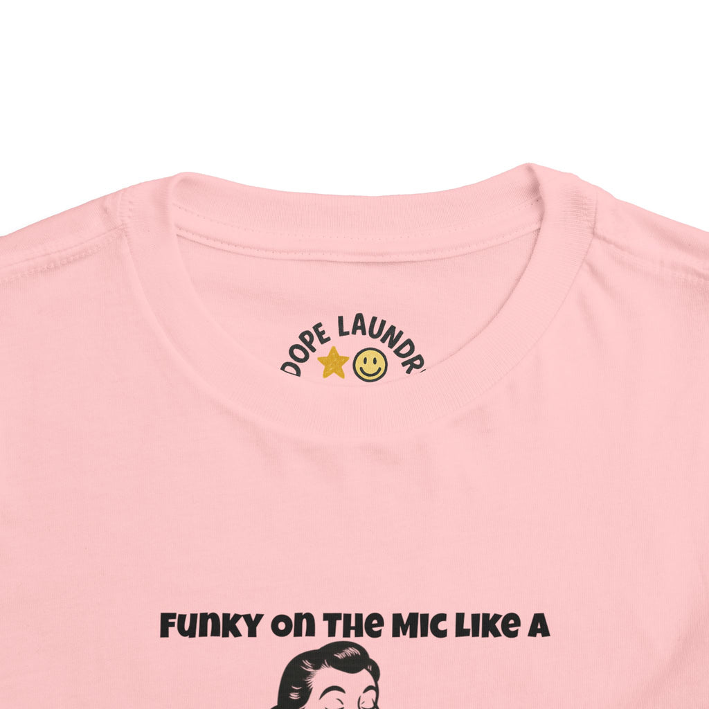 Toddler Tee - Funky on the Mic - Retro Graphic Kids Shirt
