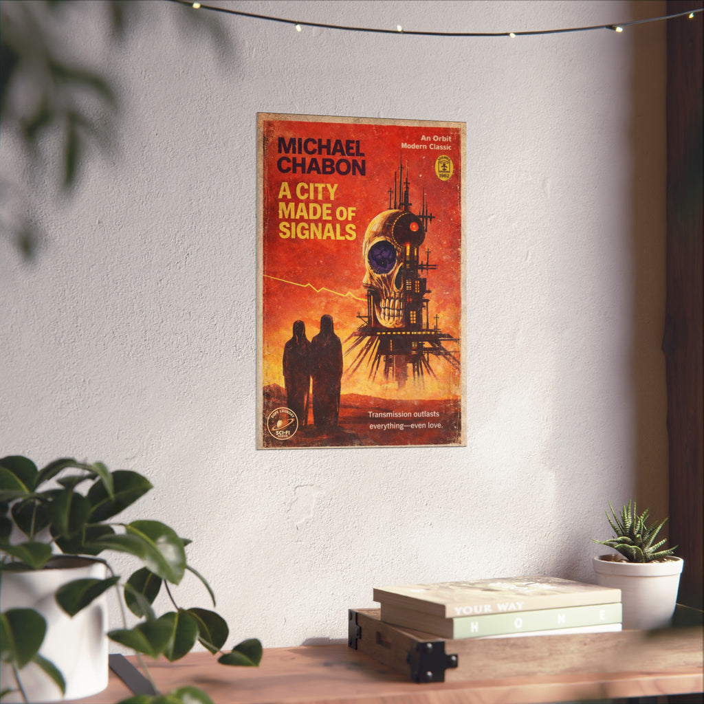 A City Made of Signals - Sci-fi Pulp Book Cover (variant) - Fine Art Poster