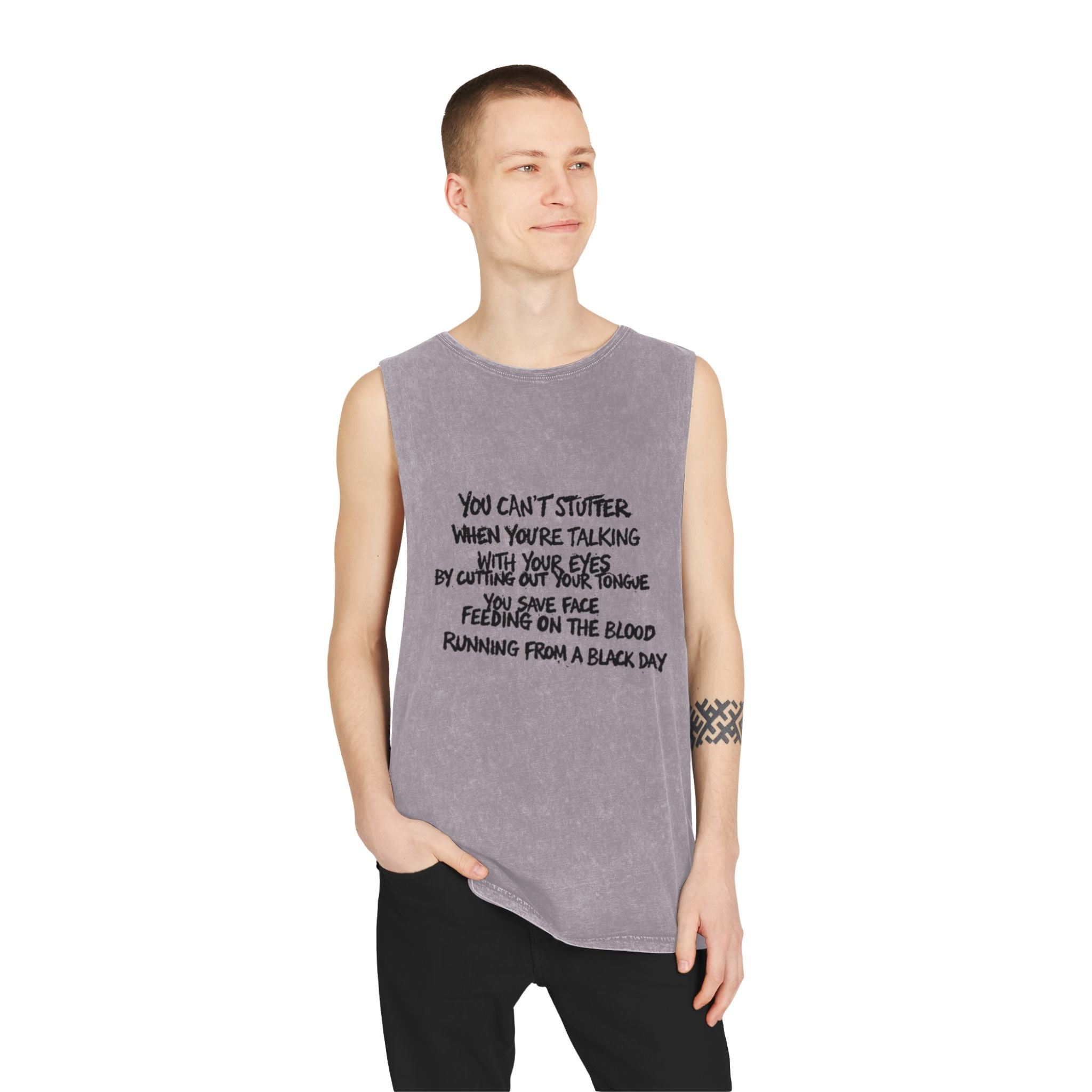 Black Rain Stonewash Muscle Tee — Stonewash Tank Top