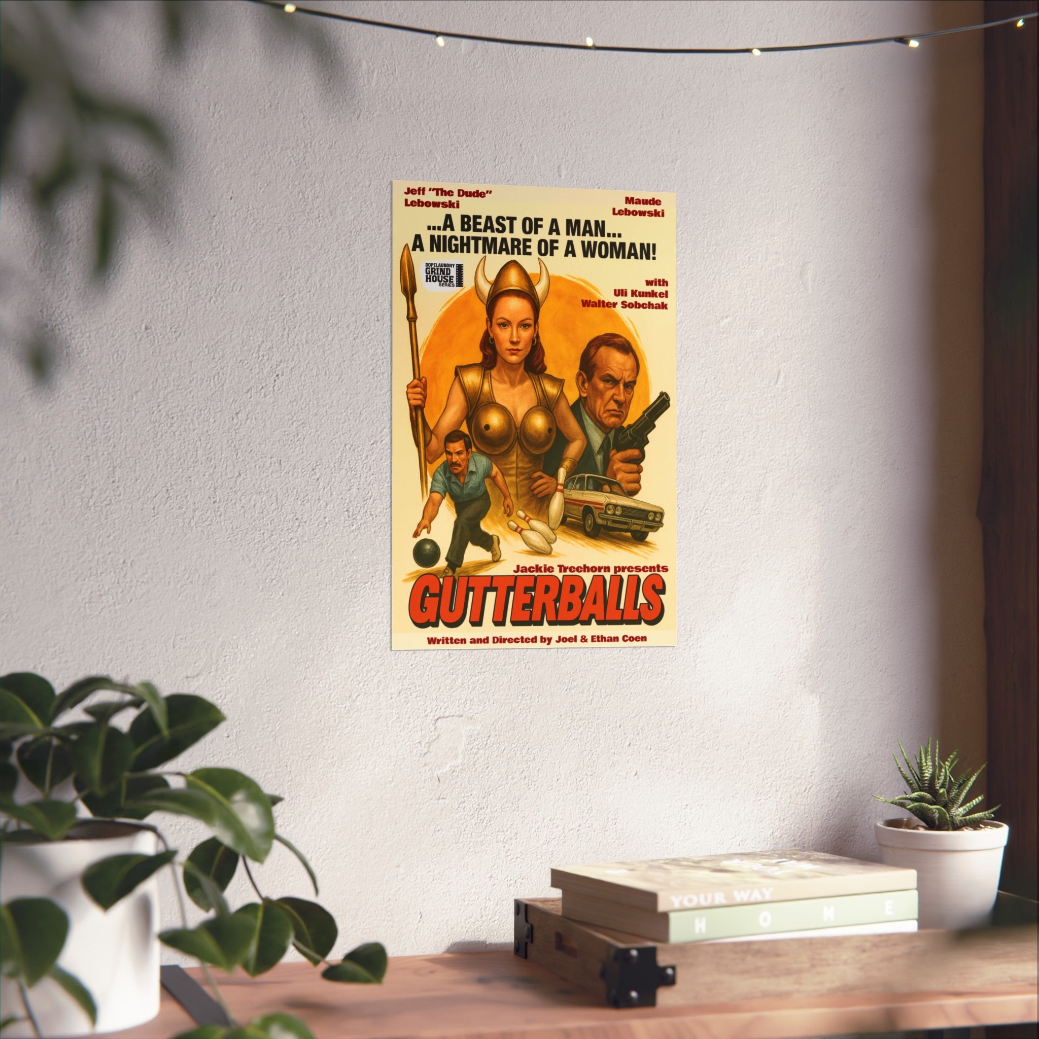 "Gutterballs" (variant) Grind House inspired Print (The Big Lebowski) Unique Gift for Film Lovers, Home Aesthetic