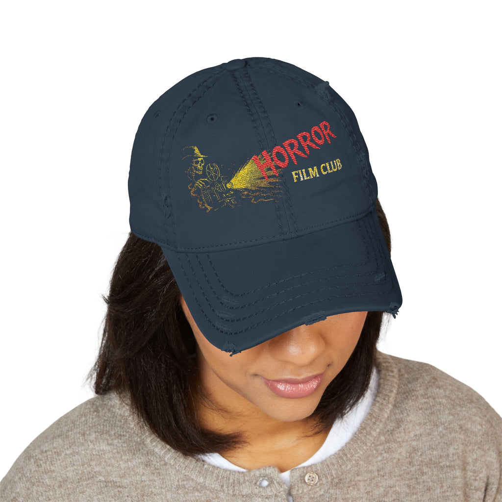 Horror Film Club Distressed Embroidered Dad Hat