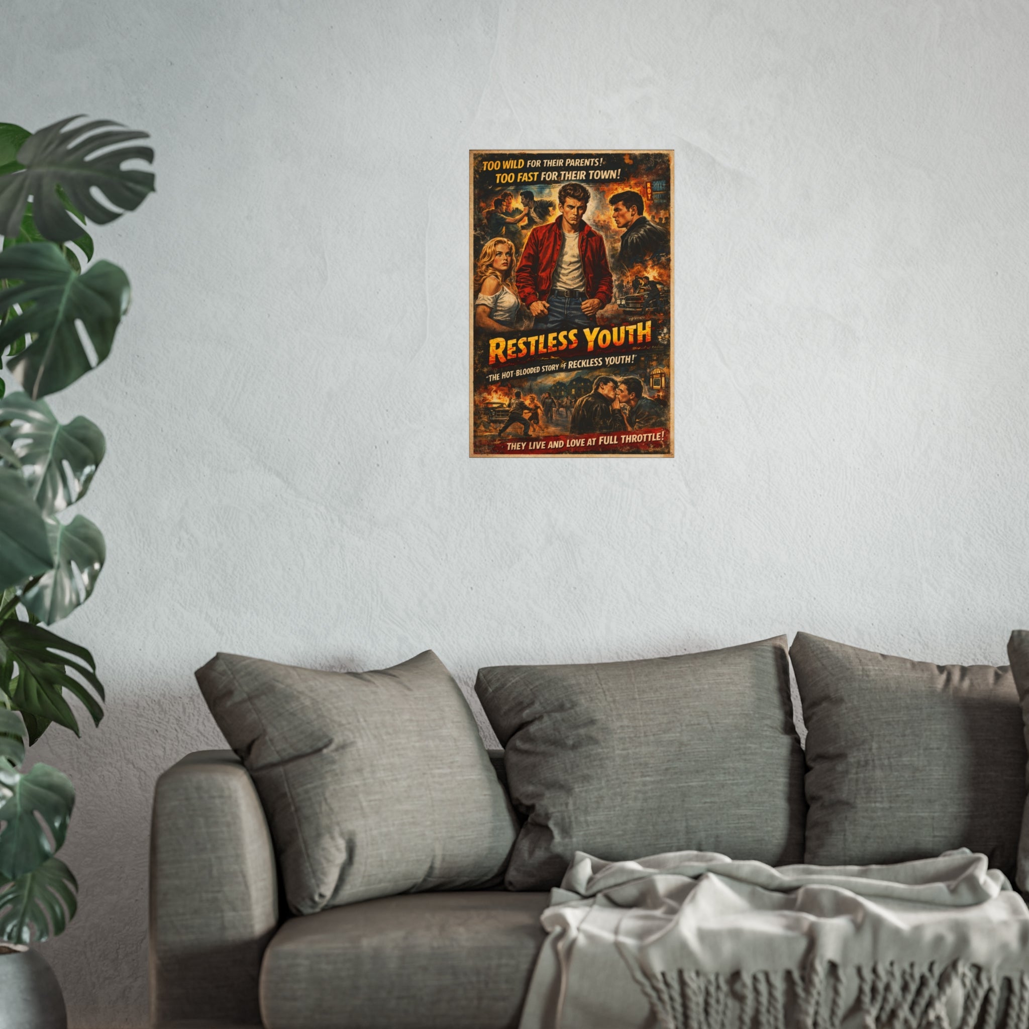Restless Youth Vintage Movie Poster Art Print — Retro 1950s Teen Drama Wall Art