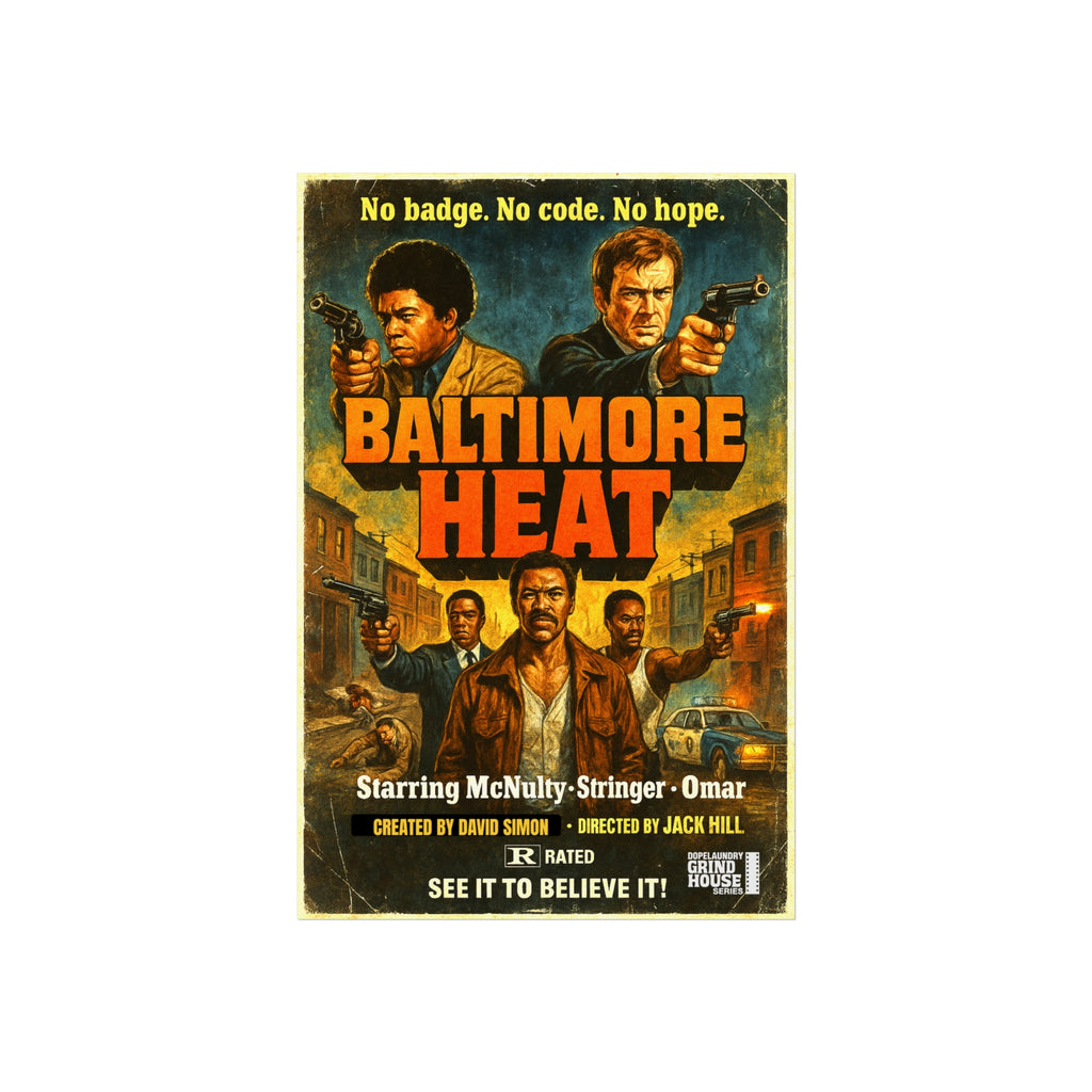 The Wire "Baltimore Heat" Grind House inspired Print, Unique Gift for Film Lovers, Home Aesthetic