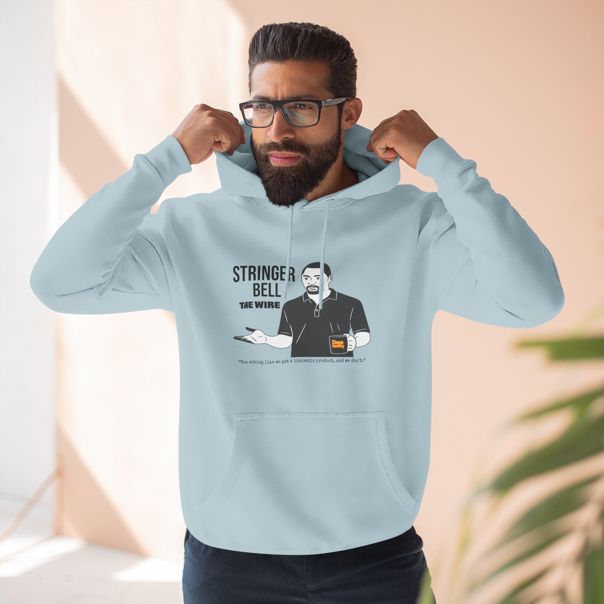 Stringer Bell "Inelastic Product" Hoodie (The Wire) | Cool Street-wear, Fleece Pullover, Casual Fashion, Cozy Sweatshirt