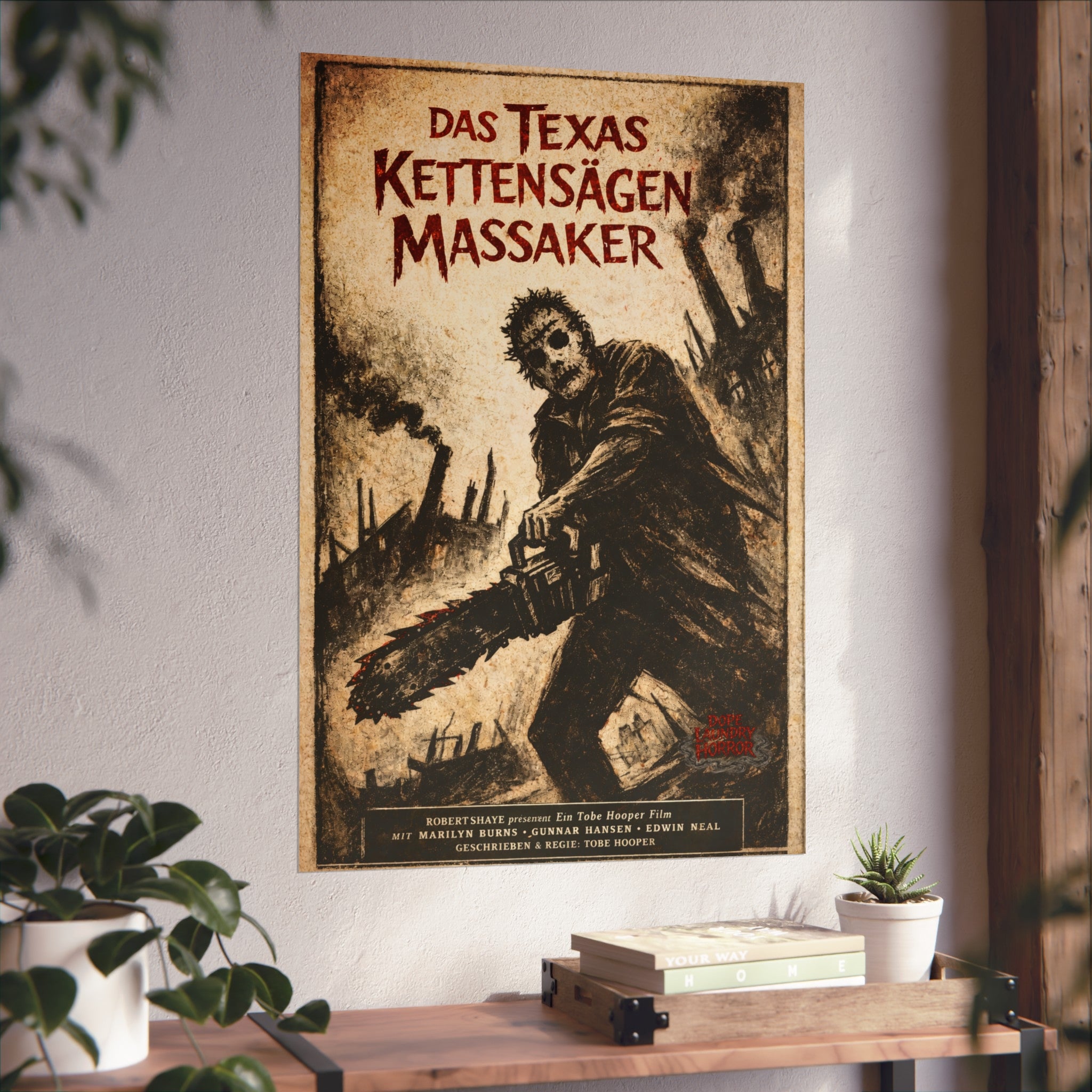Texas Chainsaw Massacre - German Expressionist Vintage Horror Poster (Fine Art Poster)