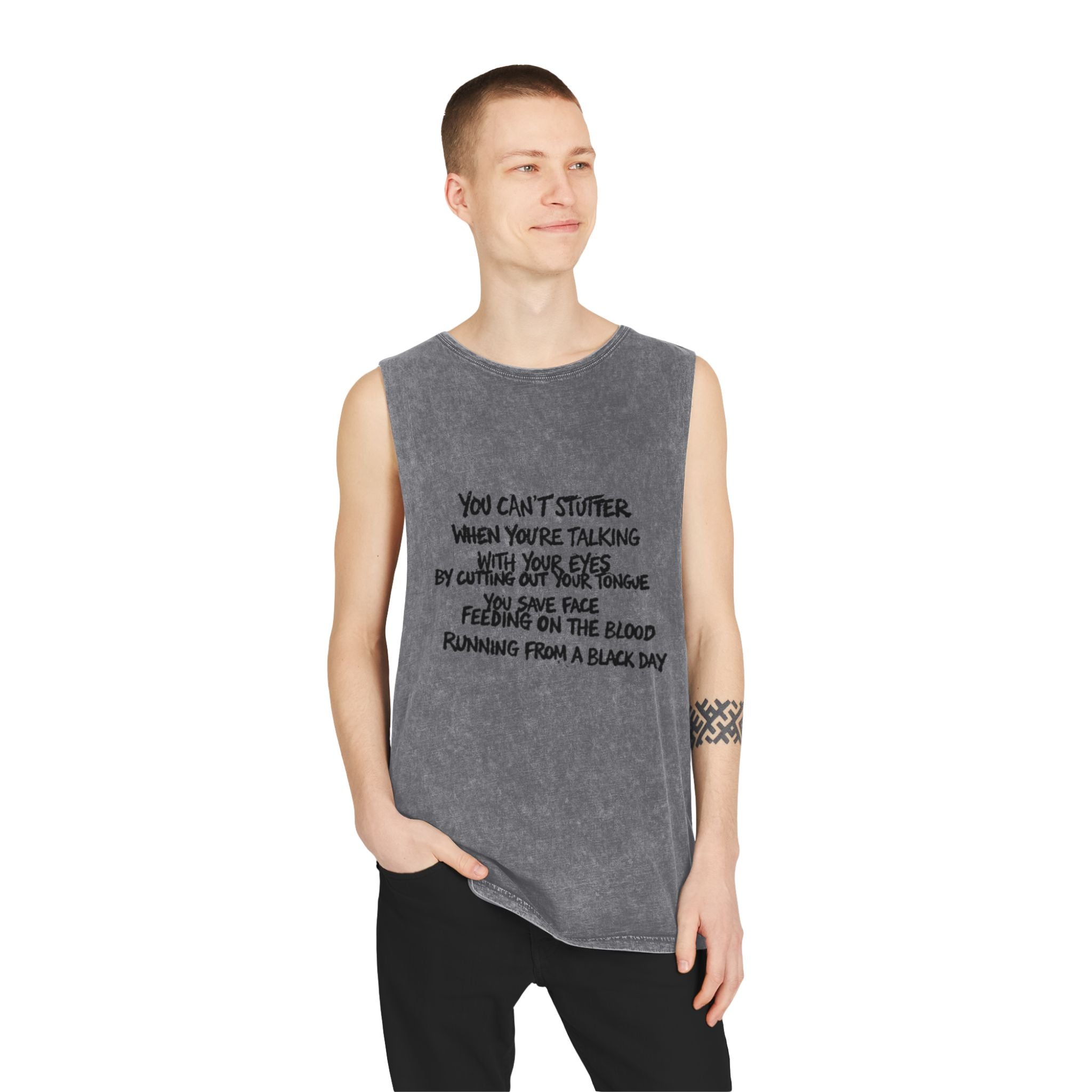 Black Rain Stonewash Muscle Tee — Stonewash Tank Top