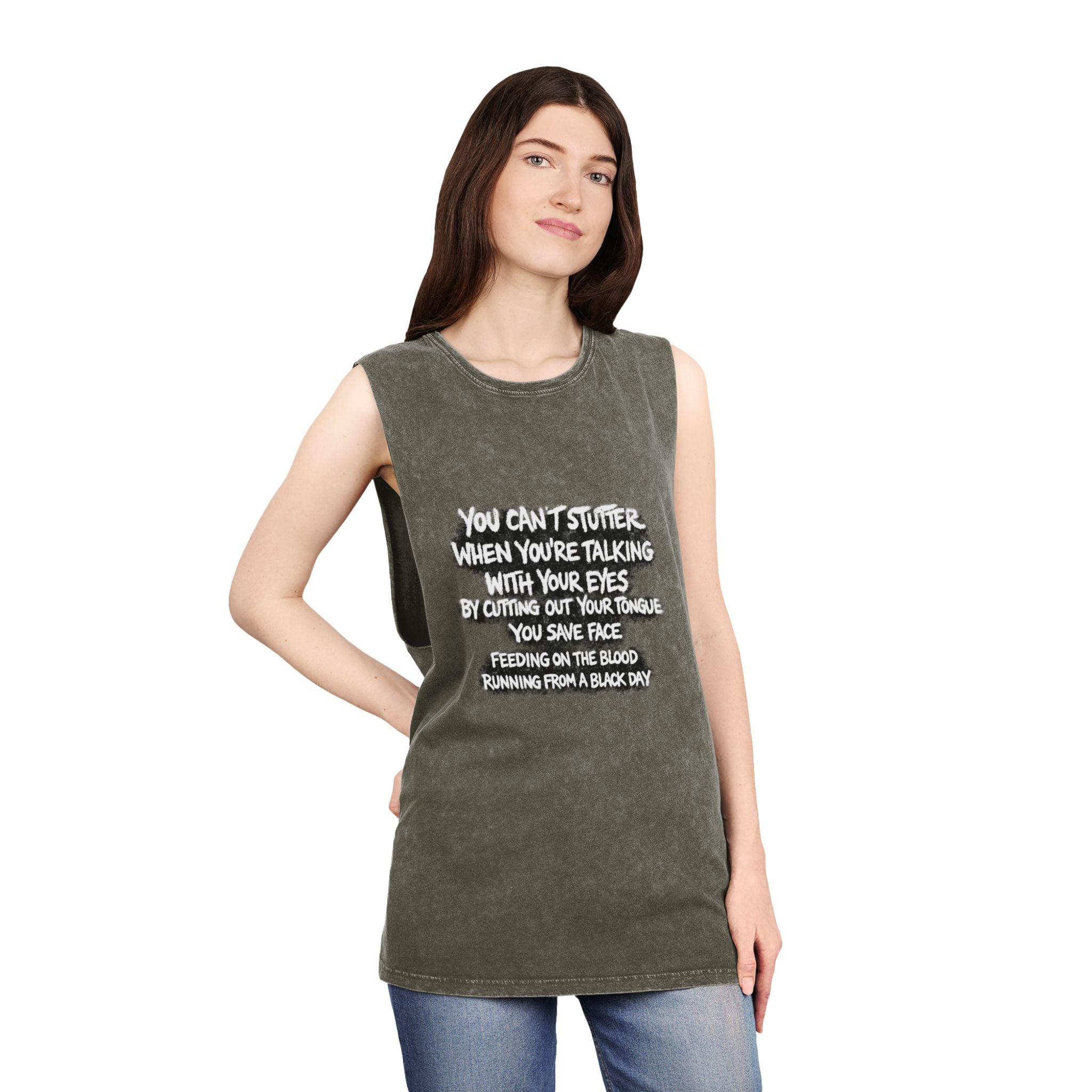 black rain -  Stonewash Muscle Tee
