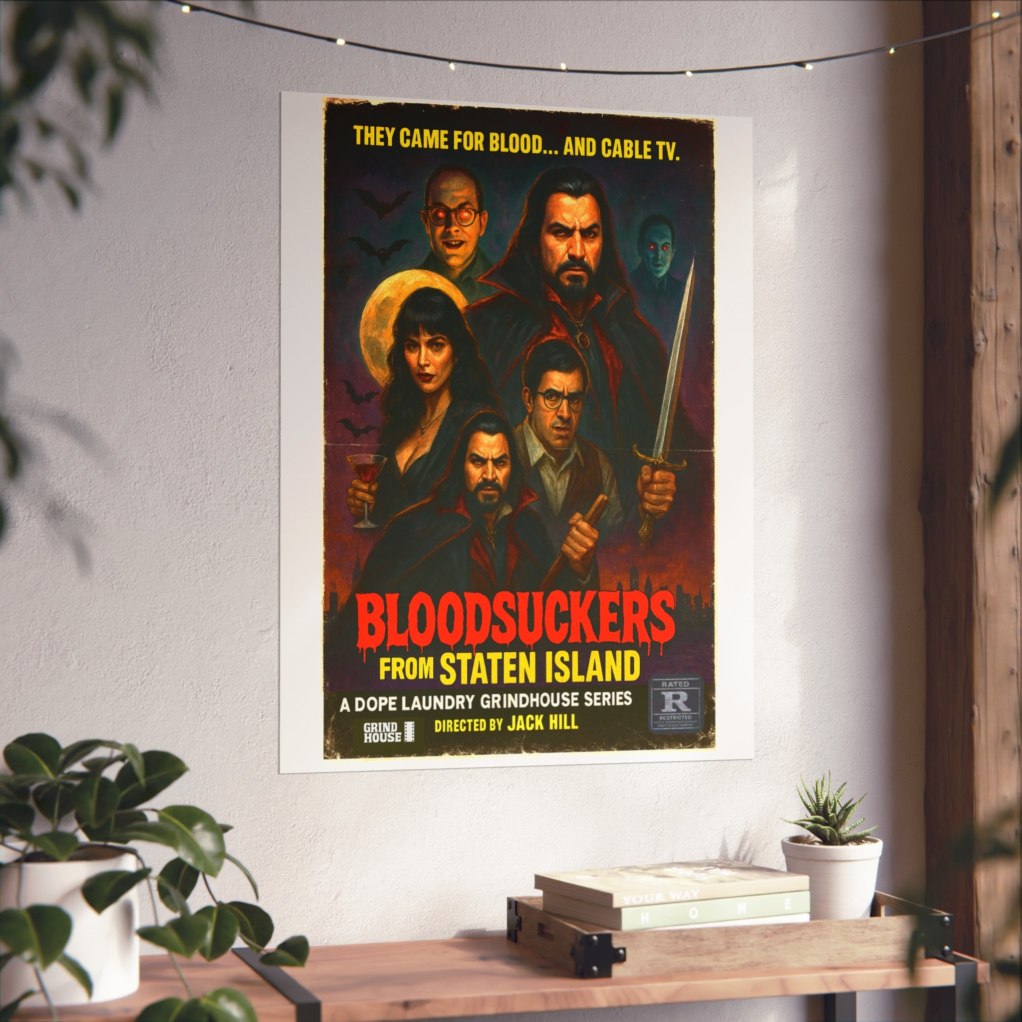 "Bloodsuckers of Staten Island" (variant) Grind House inspired Print (what we do in the shadows) Unique Gift for Film Lovers, Home Aesthetic