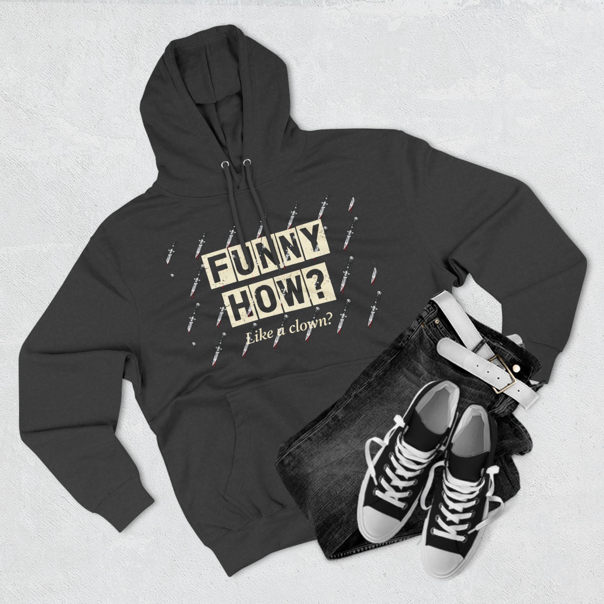 Funny How? Three-Panel Fleece Hoodie — Graphic Pullover (Shine Box)