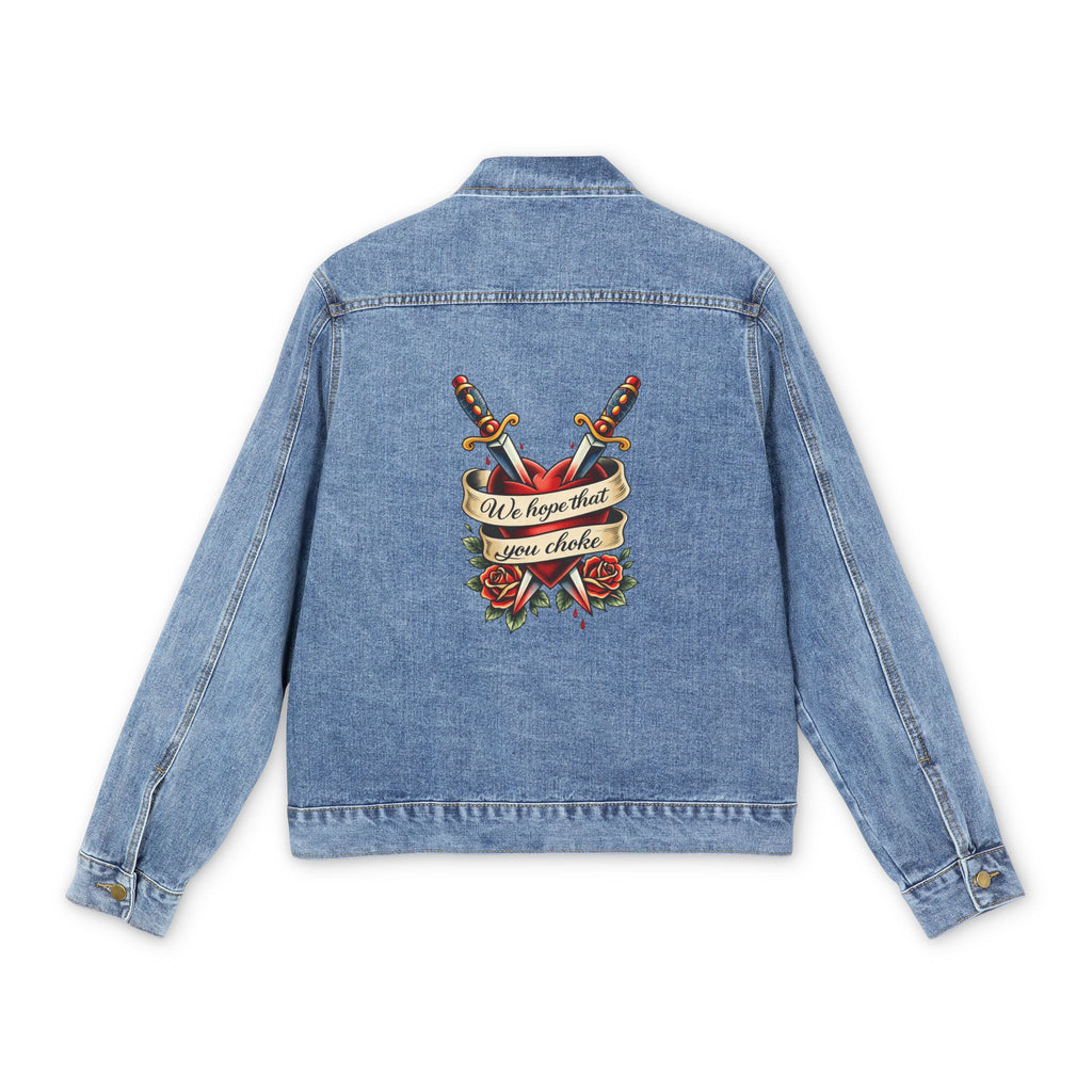 we hope that you choke - denim jacket